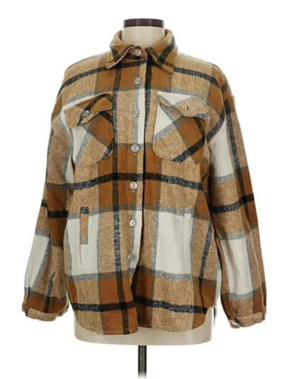 Pre-owned Unbranded Long Sleeve Button Down Shirt In Brown