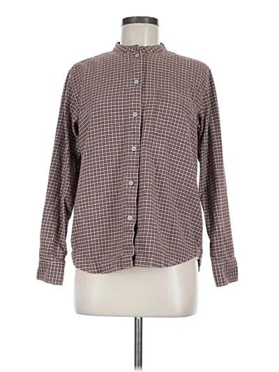 Pre-owned Unbranded Long Sleeve Button Down Shirt In Brown