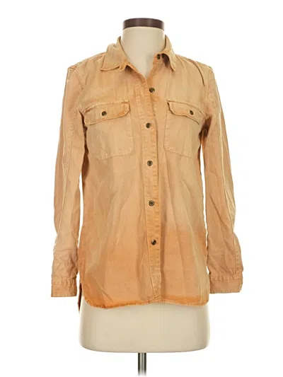 Pre-owned Unbranded Long Sleeve Button Down Shirt In Brown