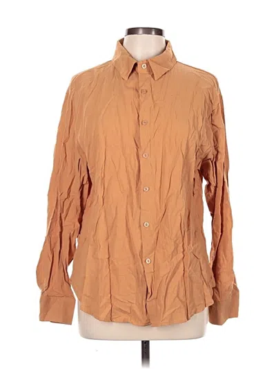 Pre-owned Unbranded Long Sleeve Button Down Shirt In Brown