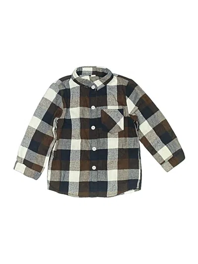 Pre-owned Unbranded Kids' Long Sleeve Button Down Shirt In Brown