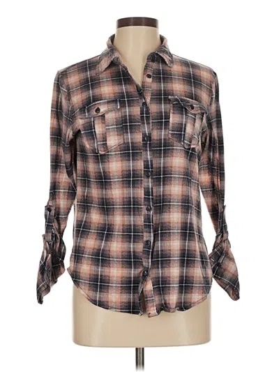 Pre-owned Unbranded Long Sleeve Button Down Shirt In Brown