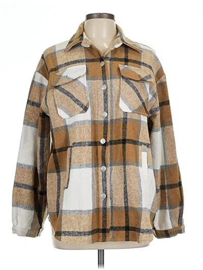 Pre-owned Unbranded Long Sleeve Button Down Shirt In Brown