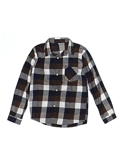 Pre-owned Unbranded Kids' Long Sleeve Button Down Shirt In Brown