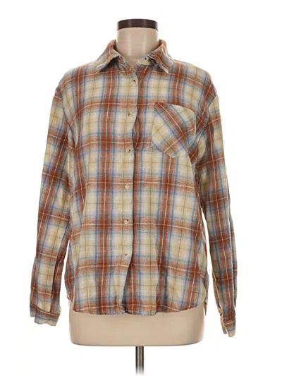 Pre-owned Unbranded Long Sleeve Button Down Shirt In Brown