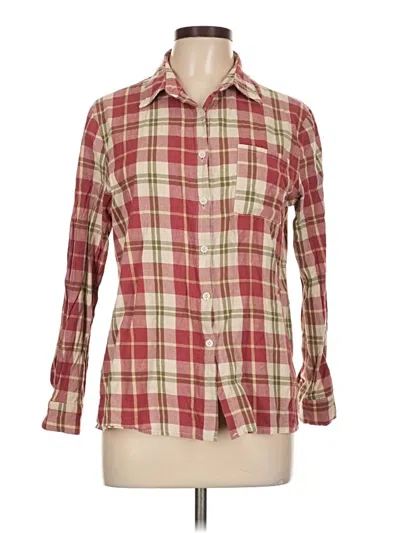 Pre-owned Unbranded Long Sleeve Button Down Shirt In Burgundy