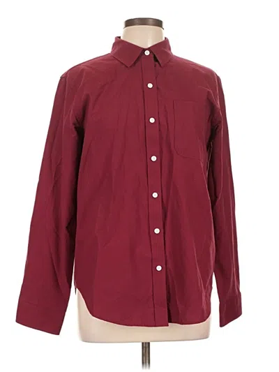Pre-owned Unbranded Long Sleeve Button Down Shirt In Burgundy