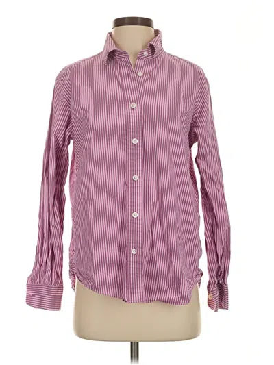 Pre-owned Unbranded Long Sleeve Button Down Shirt In Burgundy
