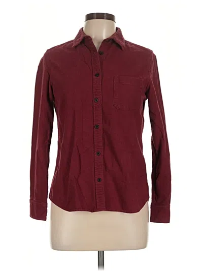 Pre-owned Unbranded Long Sleeve Button Down Shirt In Burgundy