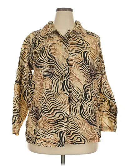 Pre-owned Unbranded Long Sleeve Button Down Shirt In Gold