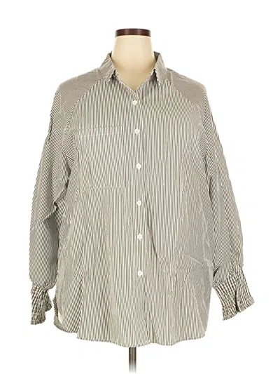Pre-owned Unbranded Long Sleeve Button Down Shirt In Gray