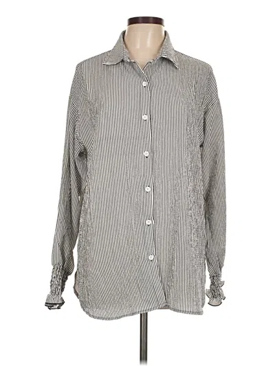Pre-owned Unbranded Long Sleeve Button Down Shirt In Gray
