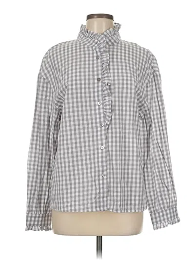Pre-owned Unbranded Long Sleeve Button Down Shirt In Gray