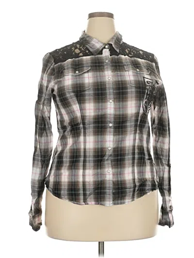 Pre-owned Unbranded Long Sleeve Button Down Shirt In Gray