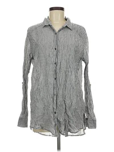 Pre-owned Unbranded Long Sleeve Button Down Shirt In Gray