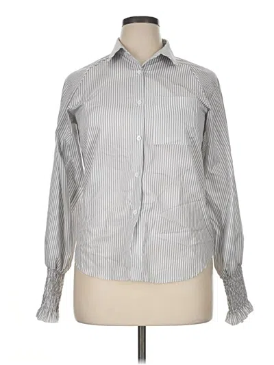 Pre-owned Unbranded Long Sleeve Button Down Shirt In Gray