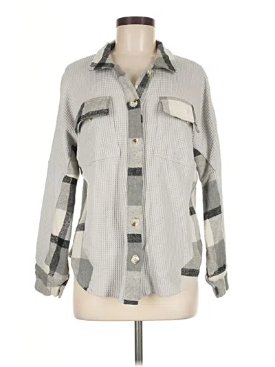Pre-owned Unbranded Long Sleeve Button Down Shirt In Gray