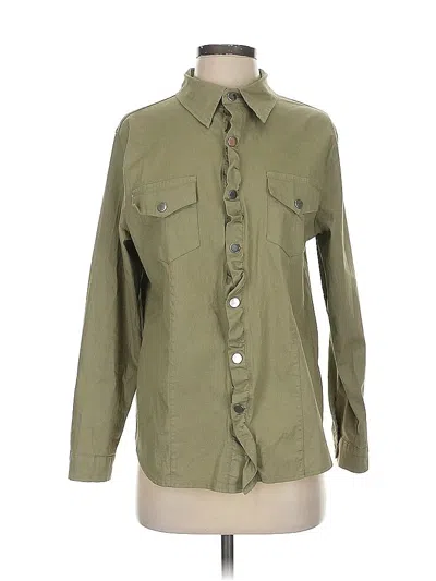 Pre-owned Unbranded Long Sleeve Button Down Shirt In Green