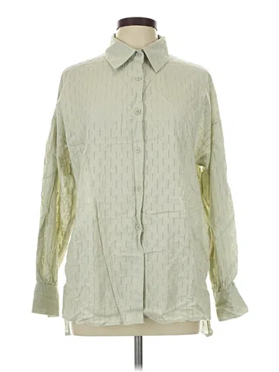 Pre-owned Unbranded Long Sleeve Button Down Shirt In Green
