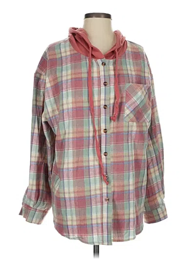 Pre-owned Unbranded Long Sleeve Button Down Shirt In Green