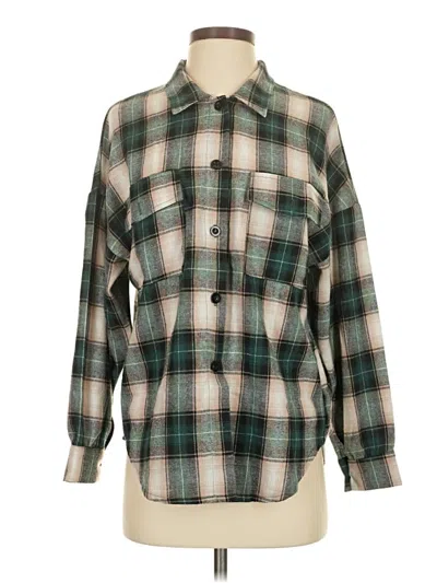 Pre-owned Unbranded Long Sleeve Button Down Shirt In Green