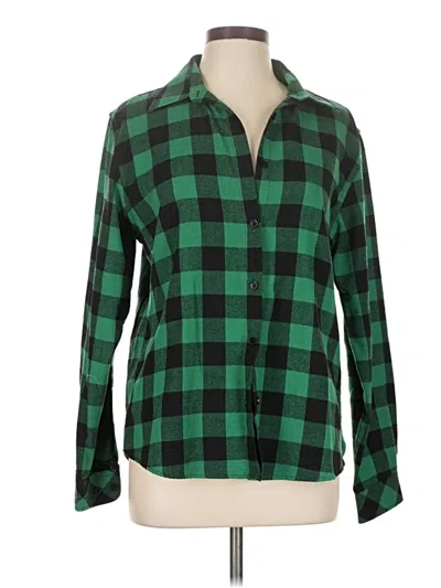Pre-owned Unbranded Long Sleeve Button Down Shirt In Green