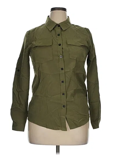 Pre-owned Unbranded Long Sleeve Button Down Shirt In Green