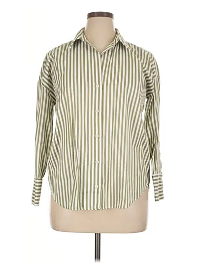 Pre-owned Unbranded Long Sleeve Button Down Shirt In Green