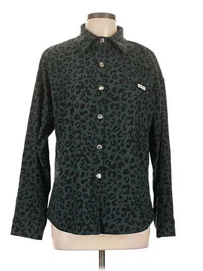 Pre-owned Unbranded Long Sleeve Button Down Shirt In Green