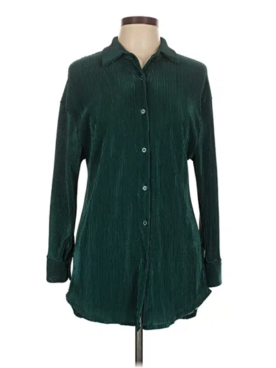 Pre-owned Unbranded Long Sleeve Button Down Shirt In Green