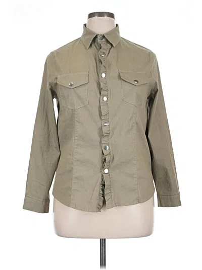 Pre-owned Unbranded Long Sleeve Button Down Shirt In Green