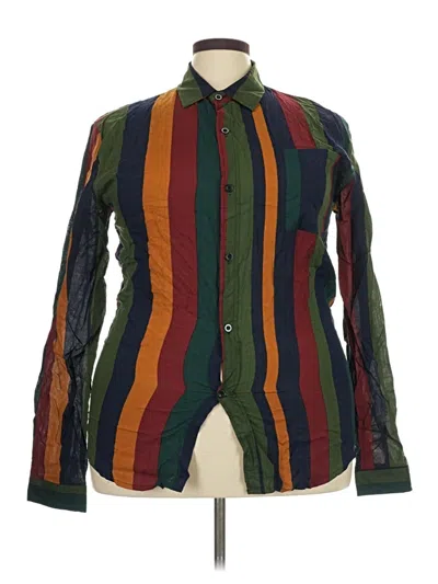 Pre-owned Unbranded Long Sleeve Button Down Shirt In Green