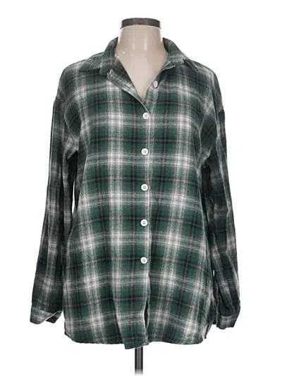 Pre-owned Unbranded Long Sleeve Button Down Shirt In Green