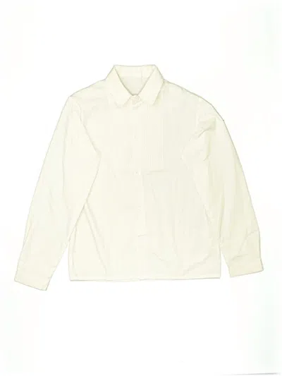 Pre-owned Unbranded Kids' Long Sleeve Button Down Shirt In Ivory