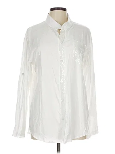 Pre-owned Unbranded Long Sleeve Button Down Shirt In Ivory