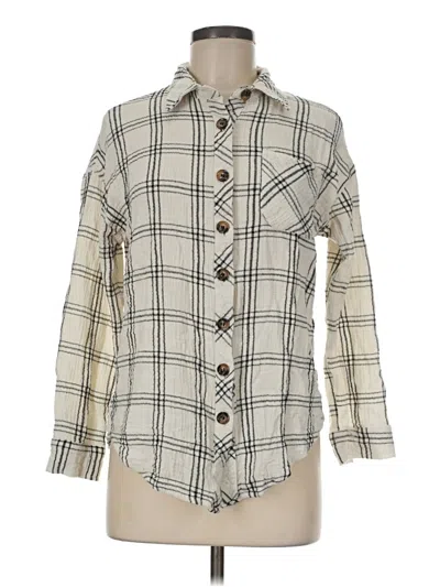 Pre-owned Unbranded Long Sleeve Button Down Shirt In Ivory