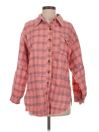 Pre-owned Unbranded Long Sleeve Button Down Shirt In Orange