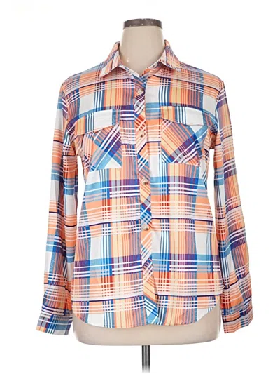 Pre-owned Unbranded Long Sleeve Button Down Shirt In Orange