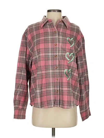 Pre-owned Unbranded Long Sleeve Button Down Shirt In Pink