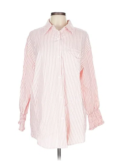 Pre-owned Unbranded Long Sleeve Button Down Shirt In Pink