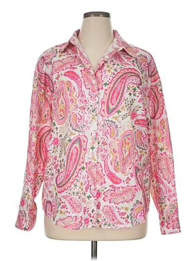 Pre-owned Unbranded Long Sleeve Button Down Shirt In Pink