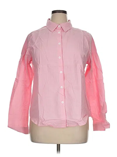Pre-owned Unbranded Long Sleeve Button Down Shirt In Pink