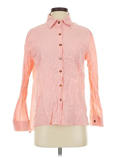 Pre-owned Unbranded Long Sleeve Button Down Shirt In Pink