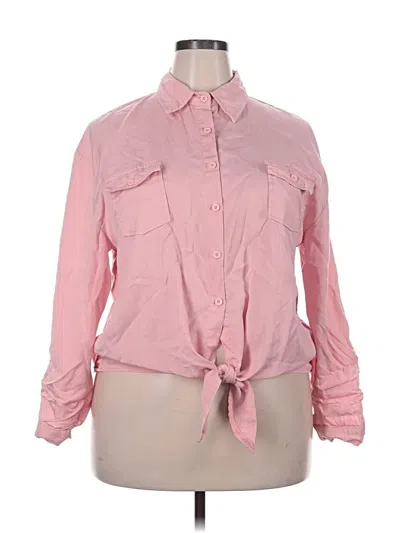 Pre-owned Unbranded Long Sleeve Button Down Shirt In Pink