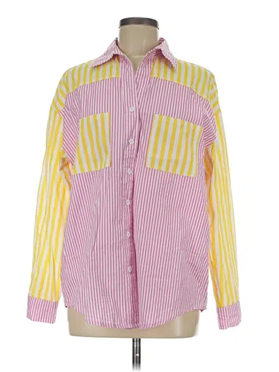 Pre-owned Unbranded Long Sleeve Button Down Shirt In Pink