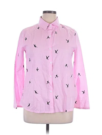 Pre-owned Unbranded Long Sleeve Button Down Shirt In Pink