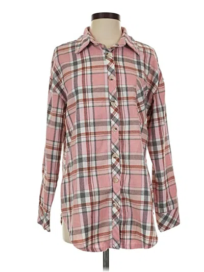 Pre-owned Unbranded Long Sleeve Button Down Shirt In Pink