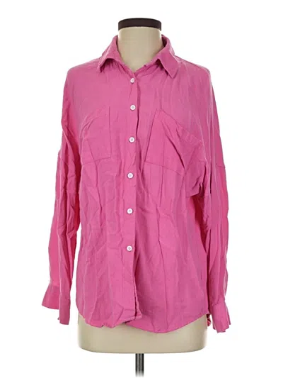 Pre-owned Unbranded Long Sleeve Button Down Shirt In Pink
