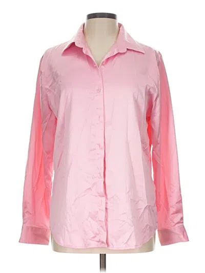 Pre-owned Unbranded Long Sleeve Button Down Shirt In Pink