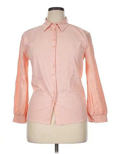 Pre-owned Unbranded Long Sleeve Button Down Shirt In Pink